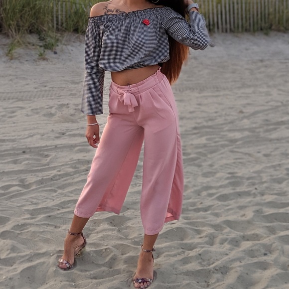 Chiffon Paperbag Wide Leg Pants - Picture 5 of 6